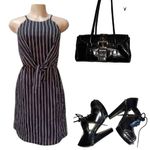 Soprano  Striped Black Dress . New Photo 1