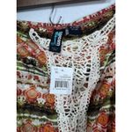 Weavers Boho Crochet Trim Printed Peplum Tube Top Rust Olive‎ Size XL NWT Photo 6