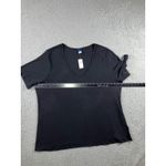 Old Navy  Luxe V Neck T Shirt Black Short Sleeve Top Women XL Minimalist Basic Photo 2