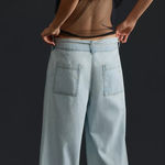 Pilcro Anthropologie Womens Wide Leg Baggy Jeans Size 27 Pleated Light Wash Photo 0