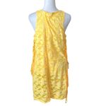 Miken swim size Lâbright yellow coverup with fringe down both sides EUC Size L Photo 2