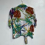 FOR THE REPUBLIC  White Floral Front Tie Blouse Sz L Photo 7