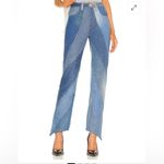 New! EB Denim Vien Straight Leg in Blue Patchwork Size Small $400 Photo 2