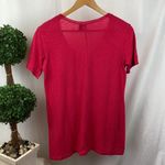 Anthropologie Left of Center Pink Cotton V Neck Short Sleeve Tee T Shirt Top S Photo 1