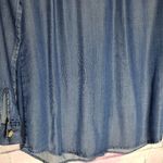 Soft Surroundings  DENIM CHAMBRAY TENCEL LYOCELL SHINY BUTTON FRONT TUNIC BLOUSE Photo 7