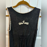 POL Acid Wash Floral Embroidered Dress in Vintage Black Photo 6