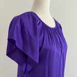 Elie Tahari  Deep Purple Silk Cocktail Dress Classic Designer Photo 7