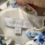 Sugar Lips  Blue and Green Puff Sleeve Long Sleeve Blouse Photo 7