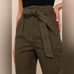 Lulus Leo Olive Green Tie-Waist Cropped Pants Size S NWT Photo 2