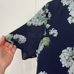 Theory Size 4 Silk Blue Floral Hydrangea Antazie Short Sleeve Shift Dress Photo 6