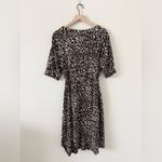 Merona  Faux Wrap Midi Dress in Brown & Cream Floral Size XXL Photo 4