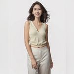 Banana Republic  Draped Wrapped Sweater XS Ribbed Knit Top Vest Office Minimalist Photo 7