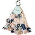 Morrisday The Label Floral Halter Dress Ruffle Low Back Size Medium Women's Pink Photo 6