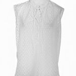 Loft  White Textured Sleeveless Blouse Medium Photo 1