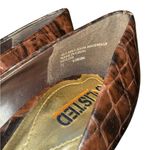 Unlisted  Brown Croc-Embossed Peep-Toe Heels Photo 4