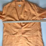J Jill Love Linen Summer Blazer Size XL Orange Apricot Coastal Resort Vacation Orange Photo 10