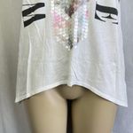 EXPRESS 🫶🏼 Wild Love Sequin Flowy Tunic Tank Top White Sheer Back Pastel XS Photo 2