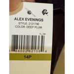 Alex Evenings Women's Plus Size Tea Length Lace Mock Dress Size 14P Plum Photo 5