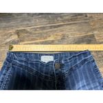 Litz by Uniq Flare Jeans High Waist Striped Frayed Hem Boho Dark Wash Size 26/3 Blue Photo 3