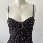 & Other Stories &Other stories Front Tie Mini Dress black rose floral pattern Strappy flowy 2 Photo 1