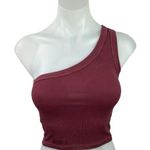 Set Active  Red Maroon One Shoulder Sleeveless Pullover Athletic Crop Top Size XS Photo 0