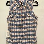 Shyanne - Casper Checkered Print Sleeveless Pearl Snap Western Shirt - BNWT! Photo 1