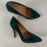Madewell  The Mira Suede Point Toe Heels in Green‎ Size 6 Photo 1
