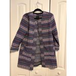 b Collection by Boboau Women's Open Front Cardigan Jacket Geometric Print Size S Purple Photo 2