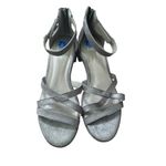 Eileen Fisher  Noni Sandal Silver Suede Low Heel‎ 7.5 Photo 3