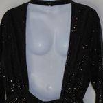 ASOS In The Style Black Sequin High Neck Long Sleeve Ruched Dress Size: 18 NWT Photo 5