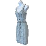 BLANK NYC Denim Mini Dress XS Jean Western Cut Out Button Up Sleeveless $128 Photo 6