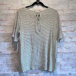 LC Lauren Conrad NWT Lauren Conrad flutter short sleeve stripe pullover blouse scoop neck keyhole Photo 5