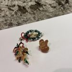 Lot Of 3 Gold Tone Costume Brooch Pins Christmas Holiday Photo 3