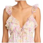 AQUA  Floral Ruffle Maxi Dress Pink Yellow Sleeveless Summer Party Wedding‎ Photo 3