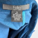 American Vintage 00s FOLIO Vintage Blue Teal cotton Stretch Button Blazer Jacket Photo 3