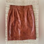 Escada Leather Skirt Size EU40 Margaretha Ley Back Zip Pencil Brown Leather Photo 0