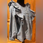 J.Crew ‎ Denim Chambray Ruffled Long Sleeve Popover Cotton Blouse Blue Size 4 Photo 9