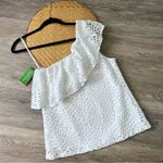 Lilly Pulitzer  Matteo One‎ Shoulder Top In Resort White Sea Urchin Terry Lace Photo 1
