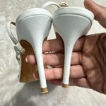 Reformation  Isabelle Heel Sandals Womens 6.5M White Open Stiletto Heel Slingback Photo 7