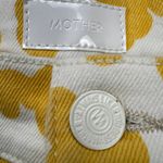 MOTHER The Curbside Heel Fray Yellow Floral Leopard Button Fly High Rise Size 25 Photo 3