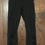 Athleta  Women’sBlack Ultimate Stash Craft 7/8 Tight Black Leggings With Small Leg cutout Pattern Photo 0