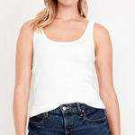 Old Navy  | White First-Layer Ribbed Scoop-Neck Tank Top | XL Photo 0