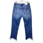 Pistola Women Charlie High Rise Straight Jeans 28 Raw Hem Button Fly Blue Denim Photo 1