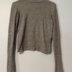 Forever 21 Gray Turtleneck Long-Sleeved Ribbed Shirt Photo 0