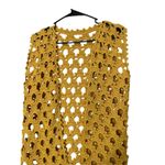 Vintage Handmade Crochet Vest Cardigan Mustard Yellow Size M/L Size L Photo 1