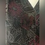 Vintage Floral Corduroy Vest L/XL Velvet Look‎ 90s Black Photo 4