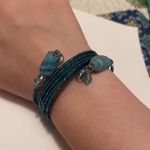 Women’s Stretchy Spiral Bracelet Beaded Blue Photo 8