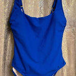 Eomenie Womens Royal Blue Ribbed Scoop Neck Swimsuit XL NWT Photo 0