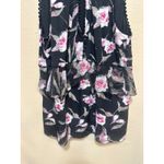 White House | Black Market  XS Floral Sleeveless‎ Ruffle Trim Blouse Top Photo 5