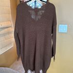 Just Polly New York Oversized Brown Knit Sweater Dress Size Small Photo 6